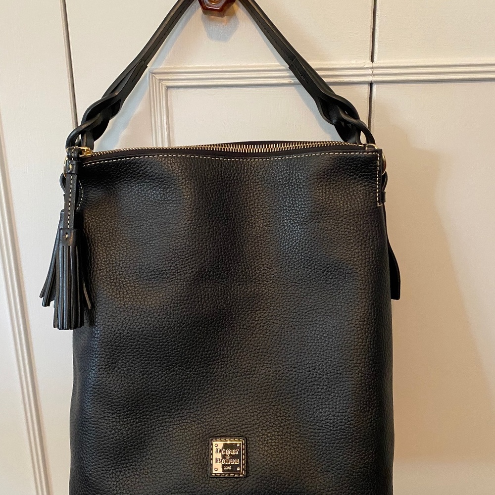 Dooney and Bourke Black Pebbled leather Sloan